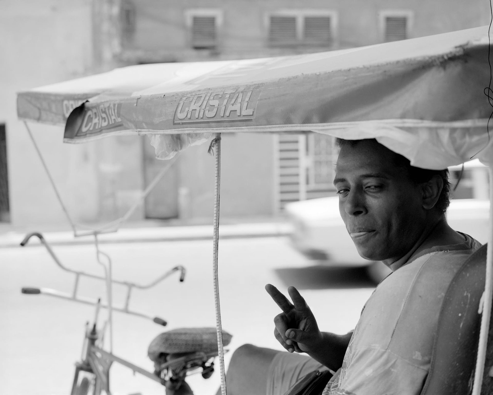 Old Sections Version Photo #7. Amazing street scene with a contemplative Cuban man and a Dalmatian.